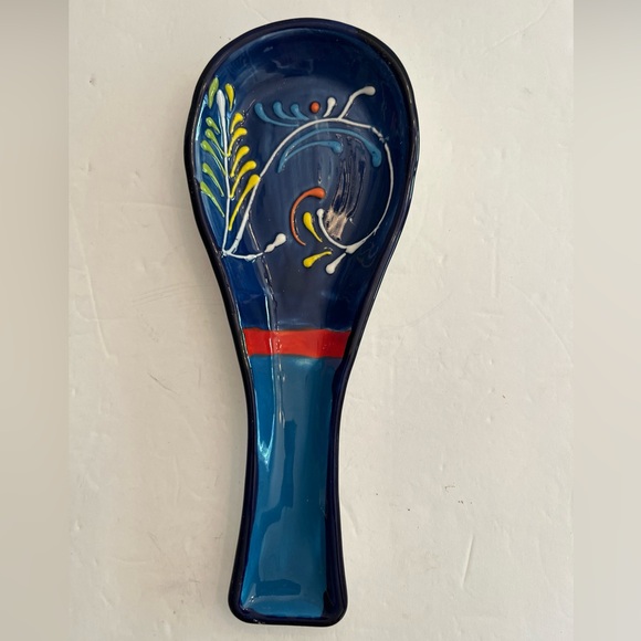 ANORU, S.L Ceramicas Hand Painted Ceramic Spoon Rest Made in SPAIN - Picture 2 of 8